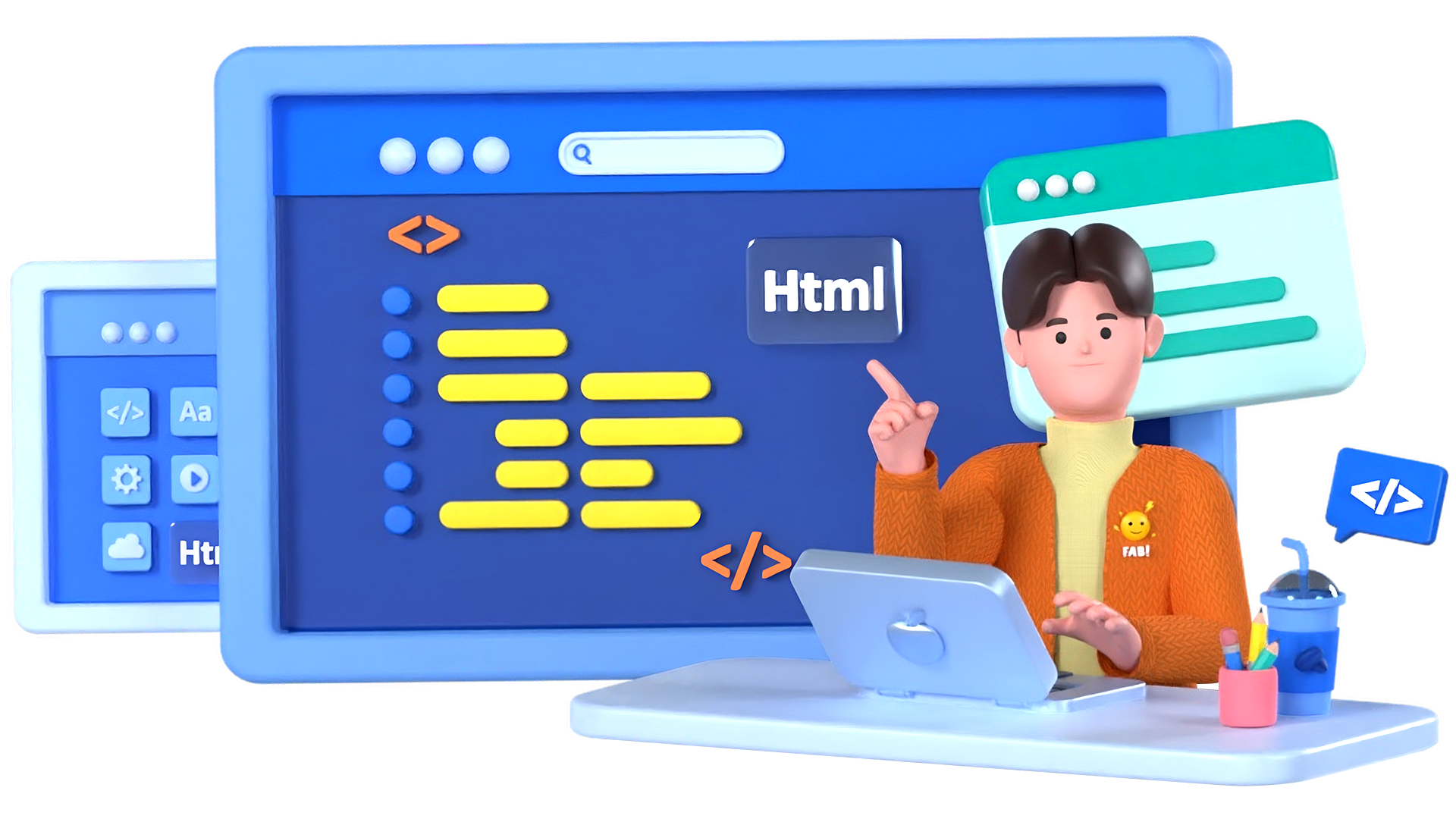 a guy doing Html coding